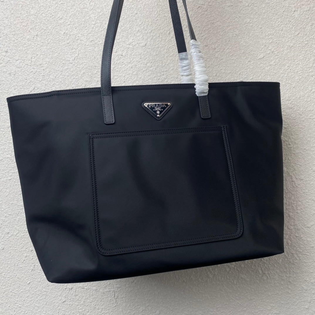 Prada 2026 Tote Bag 35cm Navy Re-Nylon