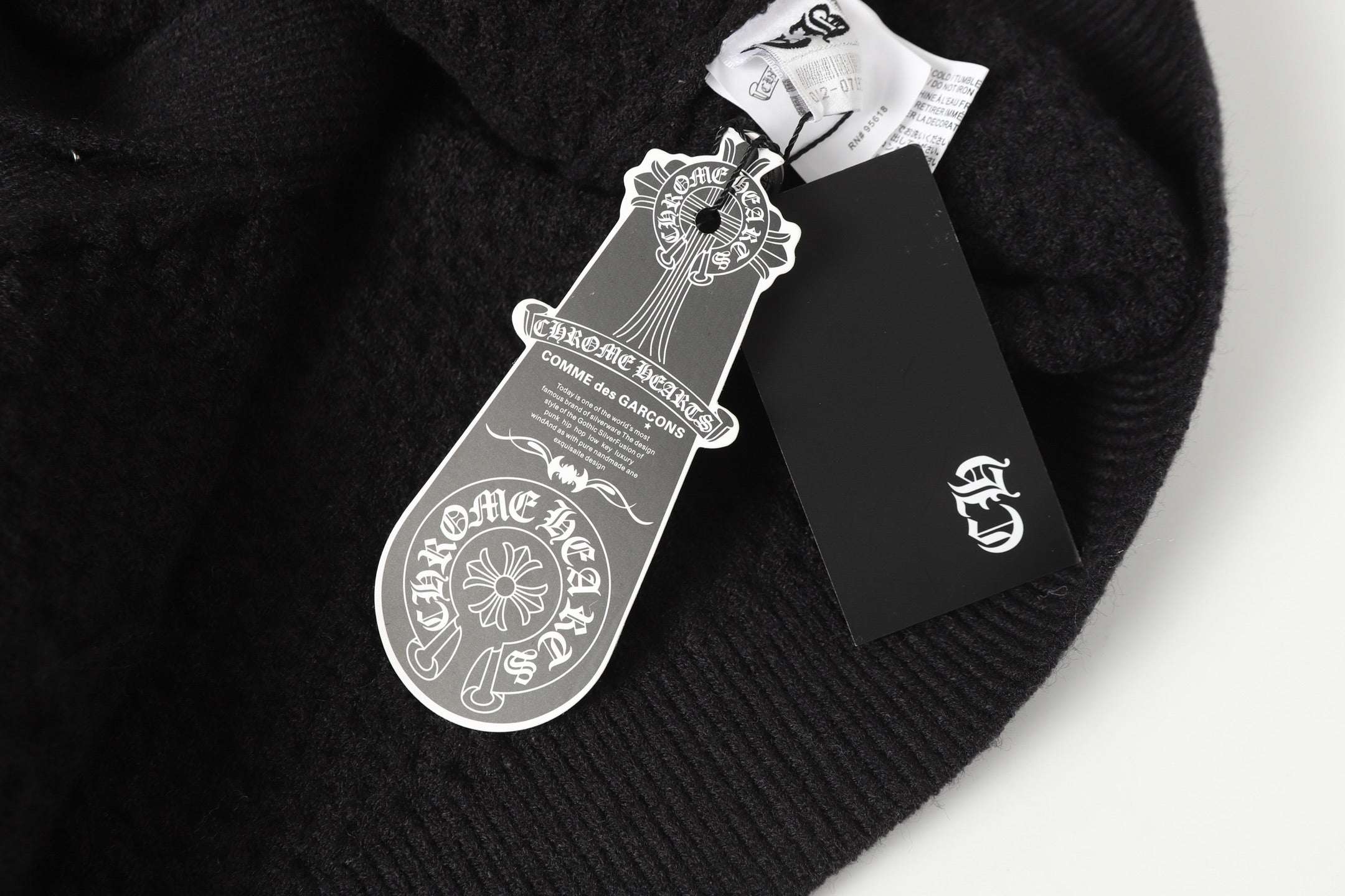 Chrome-Hearts Gothic Cross Knit Cardigan - Black Grey Streetwear Jacket 904