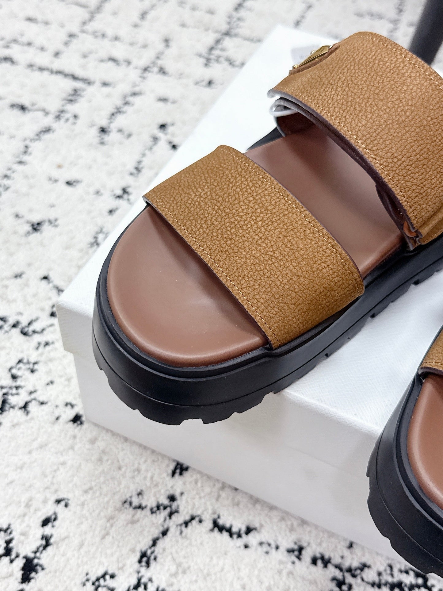 Prada 2026 Fussbett Flatform Slide Sandal 50mm Cowhide 769818