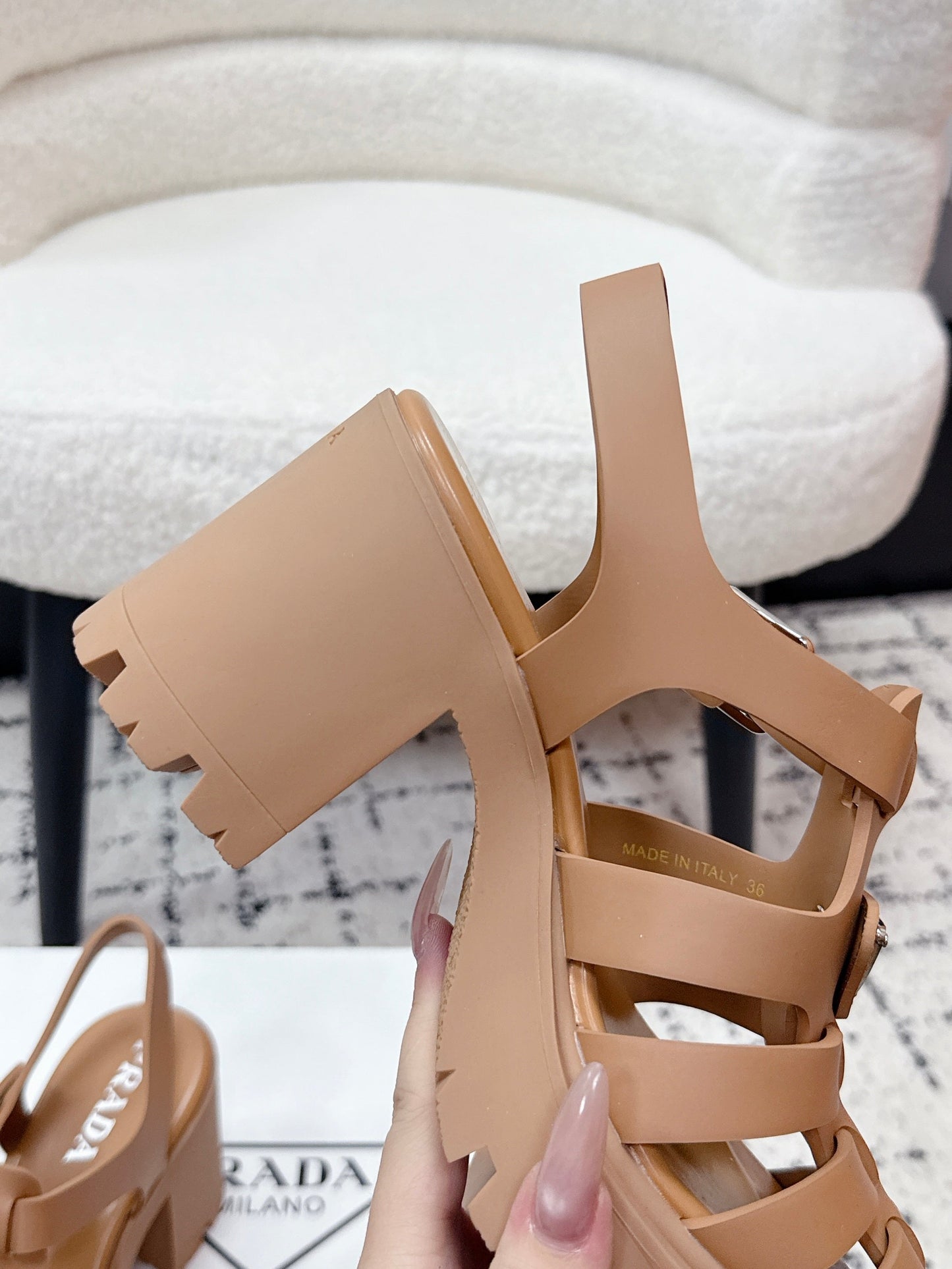 Prada 2026 Monolith Sandals 90mm Rubber 769827