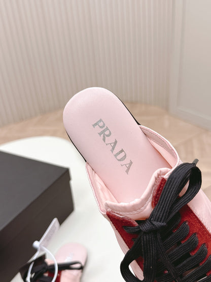 PRA 26S Mule Sneaker Light Pink Red Suede Canvas 600611