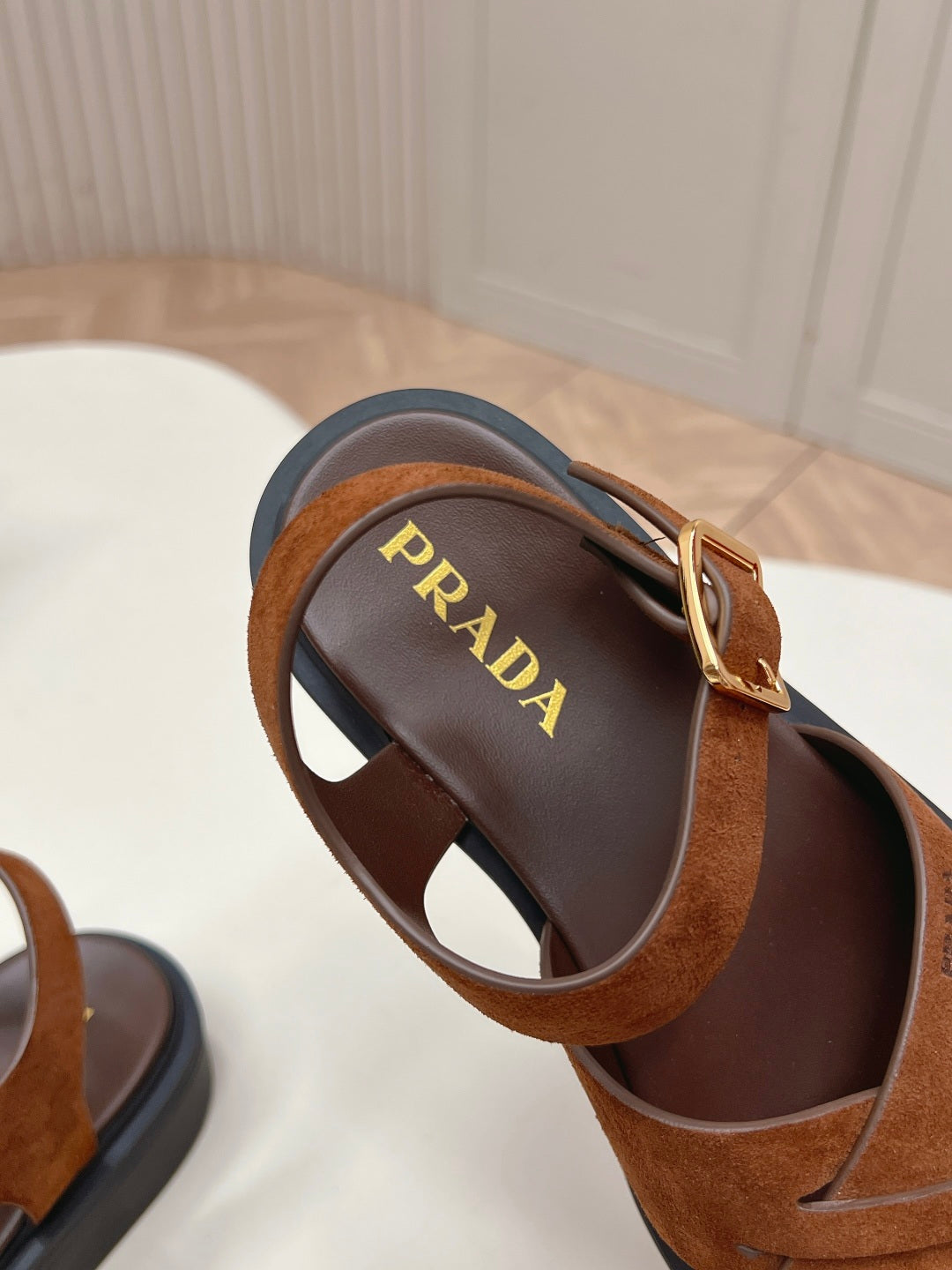 Prada 2026 Sandal Brown Suede 858021