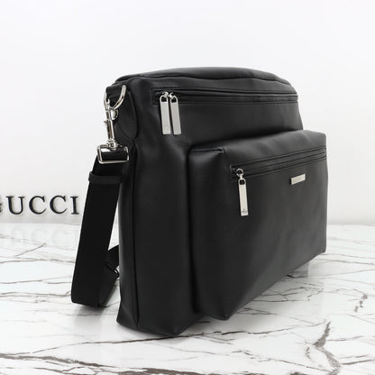 Gucci 2026 Tag Large Crossbody Bag Black Calfskin