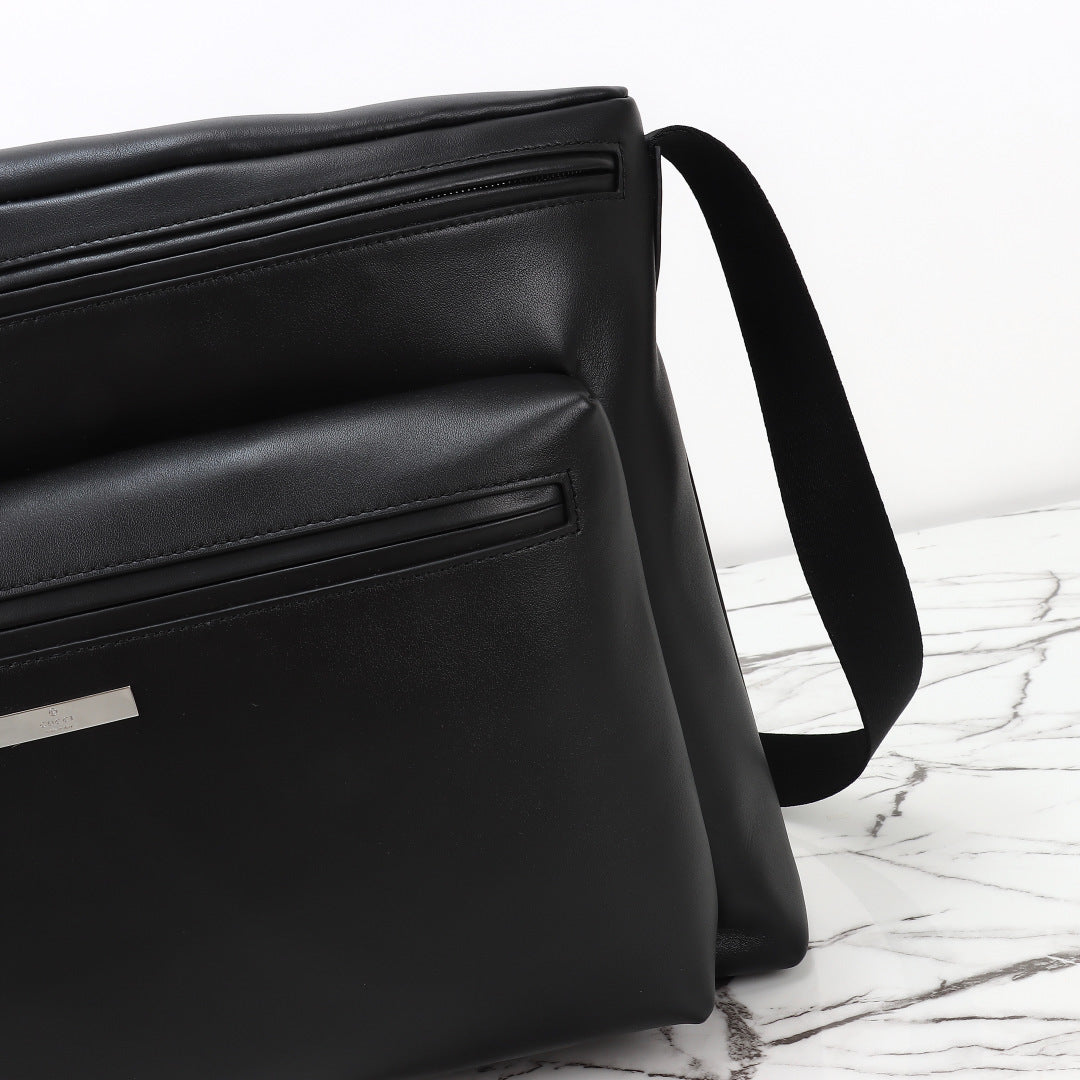 Gucci 2026 Tag Large Crossbody Bag Black Calfskin