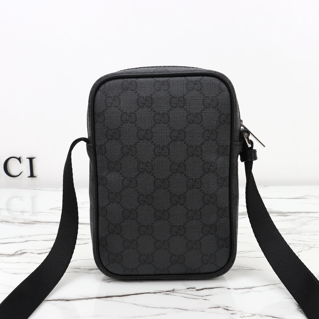 Gucci 2026 Essence Classic Mini Bag 20cm Black Canvas Leather