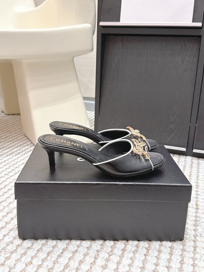 CC 26s Stiletto Sandals 55 Beige Calfskin 652568
