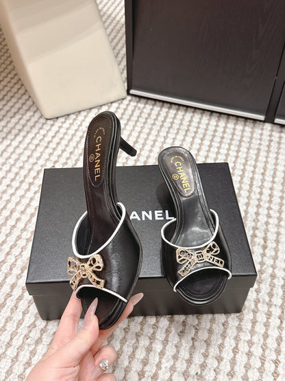 CC 26s Stiletto Sandals 55 Beige Calfskin 652568