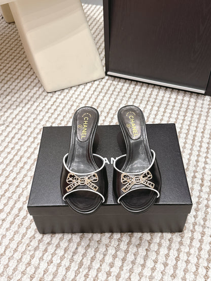 CC 26s Stiletto Sandals 55 Beige Calfskin 652568