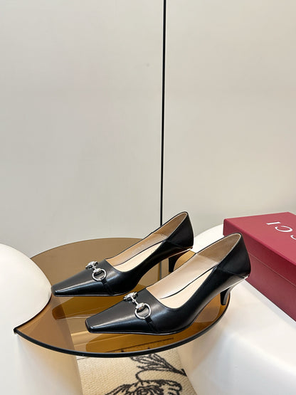GG 26SS High Heels Pump Black Calfskin 645692