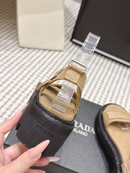 PRA 2026S Roman Sandals Beige Canvas 657522