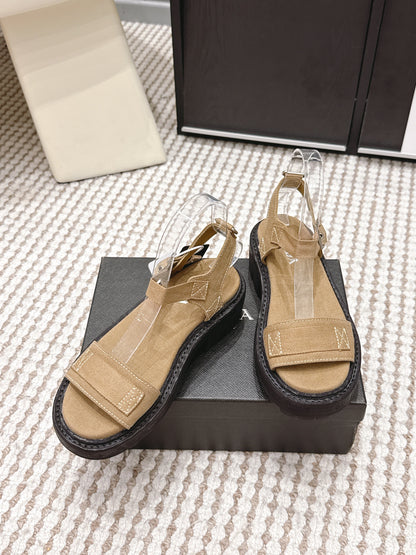 PRA 2026S Roman Sandals Beige Canvas 657522