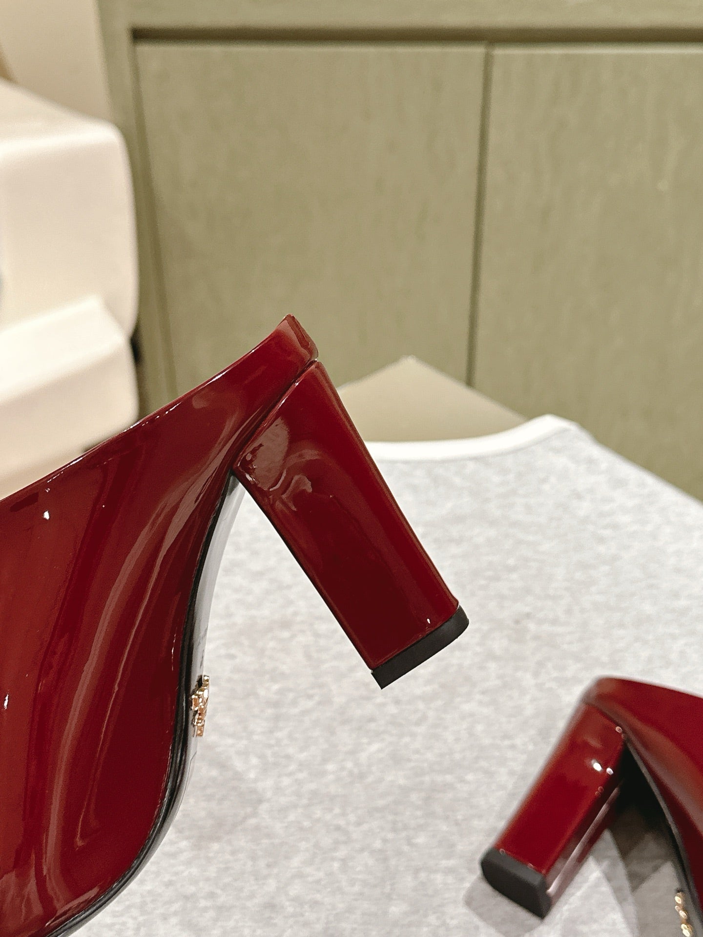 PRA 2026S High Heel Mule 75 Dark Red Patent Leather 657676
