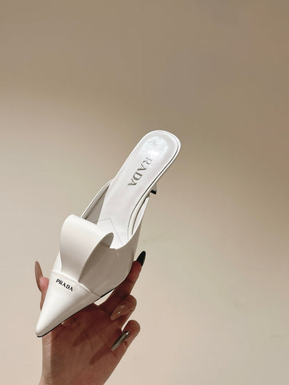 PRA 2026S High Heel Mule 80 White Sheepskin 657666
