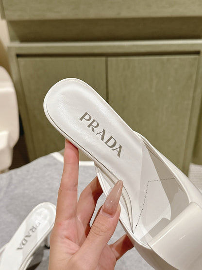 PRA 2026S High Heel Mule 80 White Sheepskin 657666