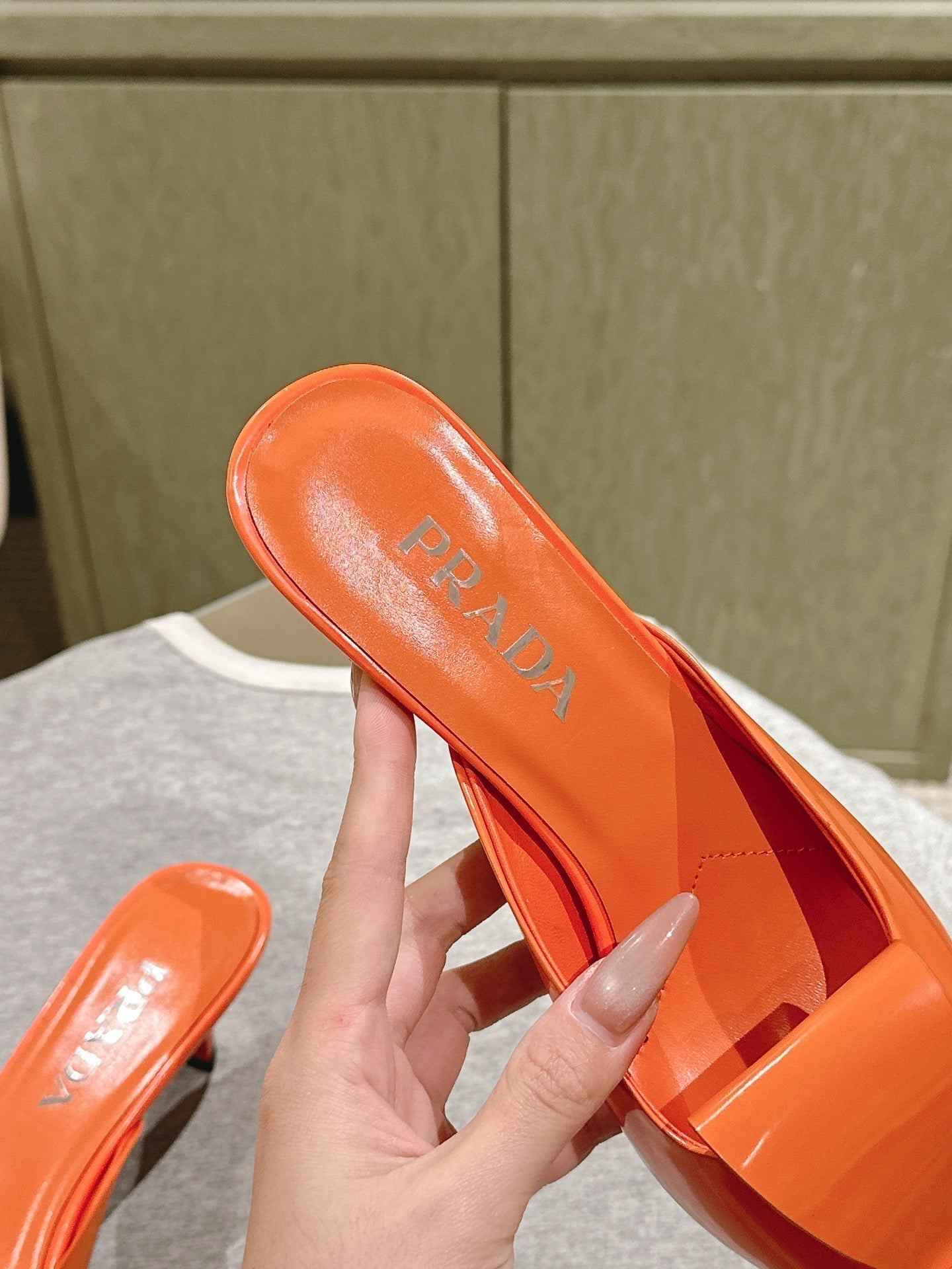 PRA 2026S High Heel Mule 65 Orange Sheepskin 657670