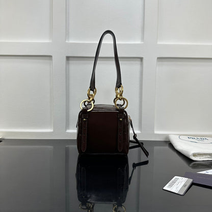 Prada 2026 Dangle Mini Handbag 14.5cm Patent Calfskin