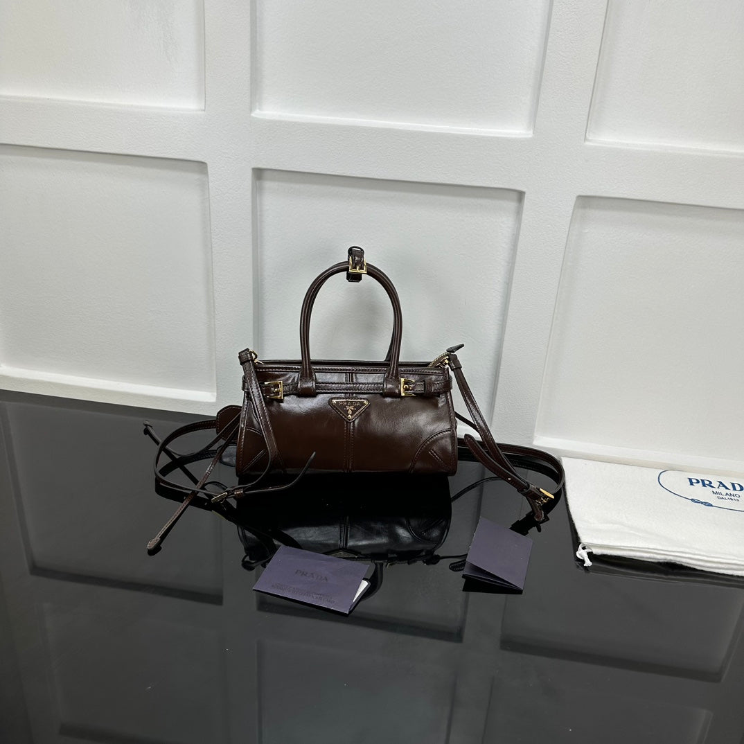 Prada 2026 Bonnie Mini Handbag 24cm Patent Leather