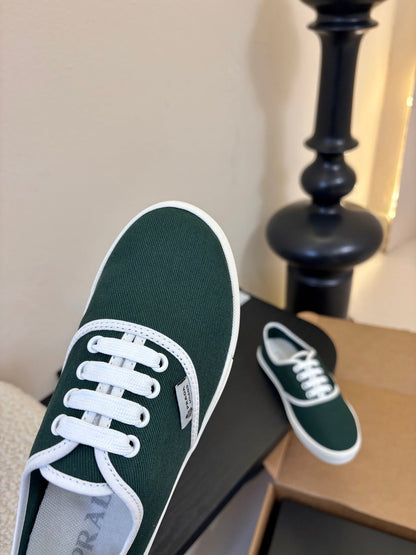 PRA 26S Casual Shoes Dark Green White Canvas 627466