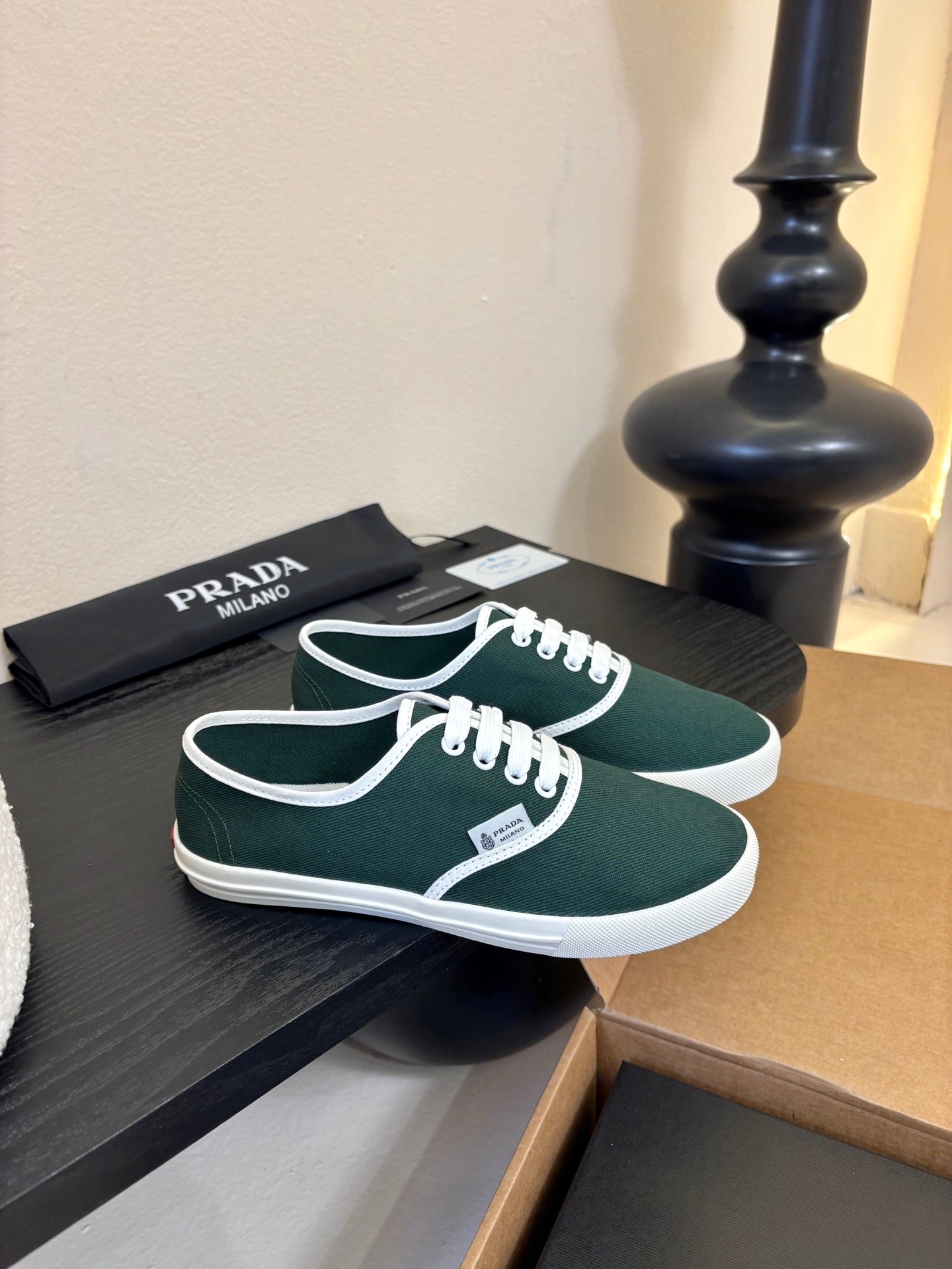 PRA 26S Casual Shoes Dark Green White Canvas 627466