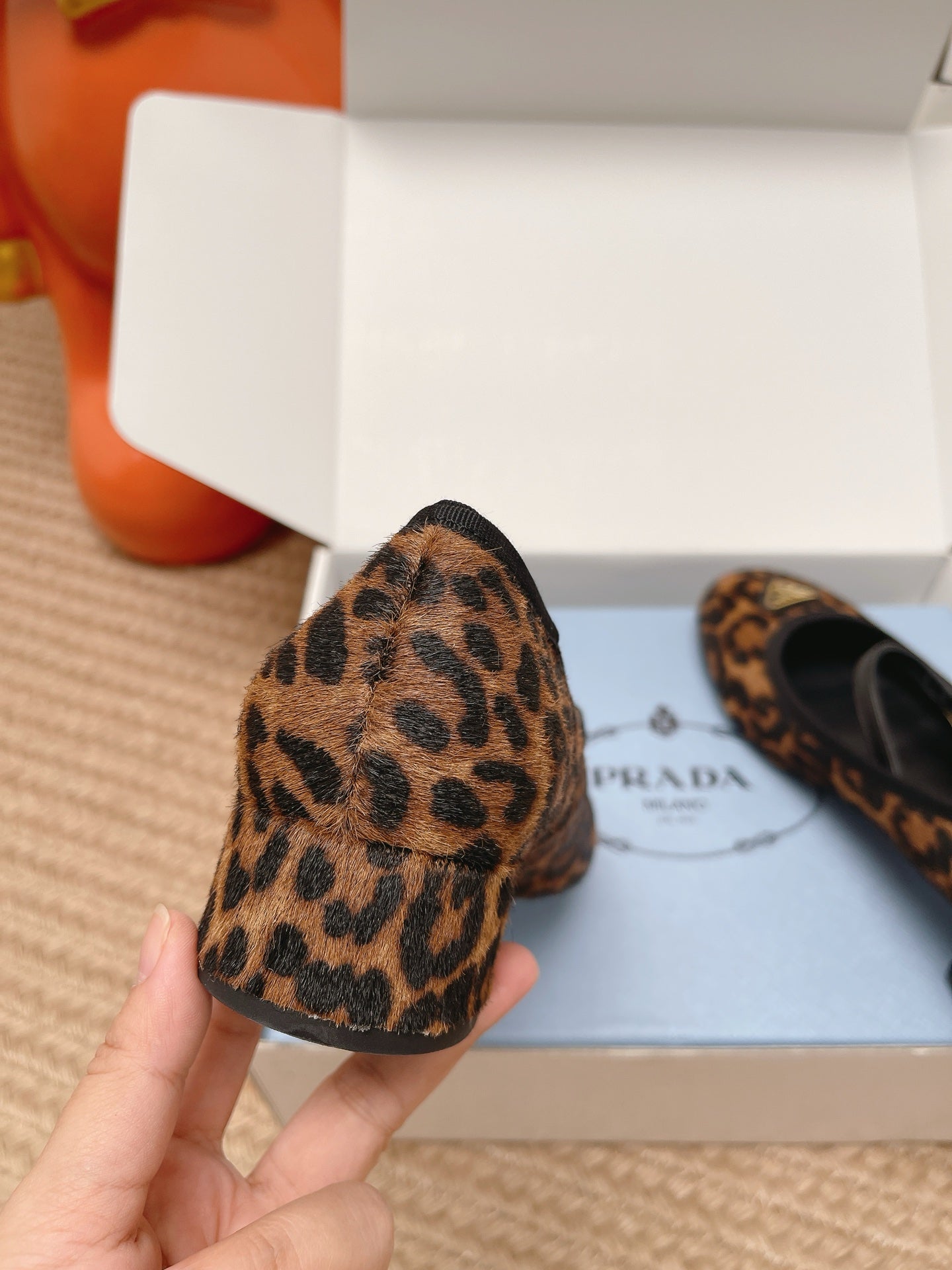 Prada 2026 Ballet Flat Leopard Calf Hair 854615