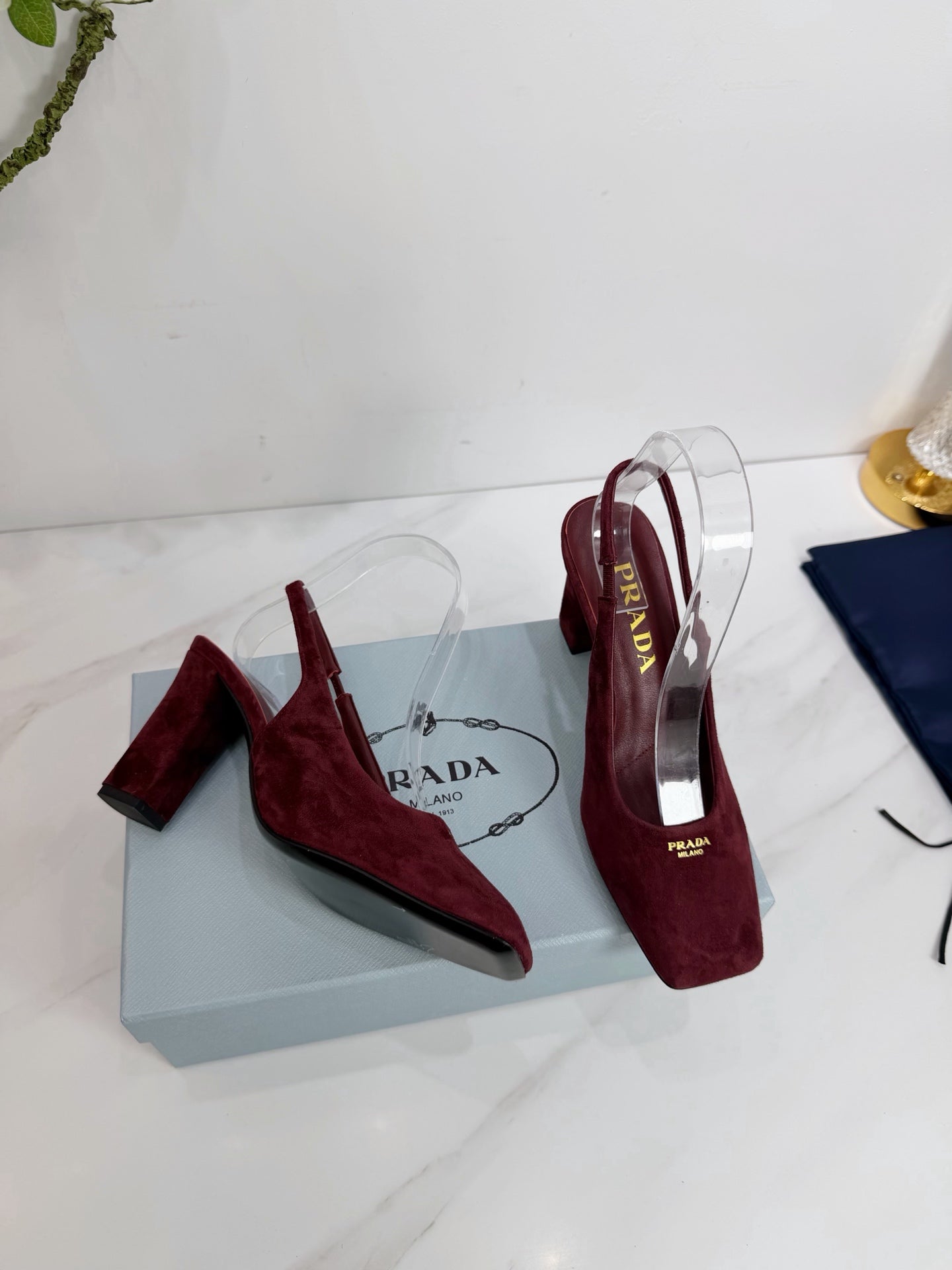 PRA 26SS Slingback 85 Burgundy Suede 592365