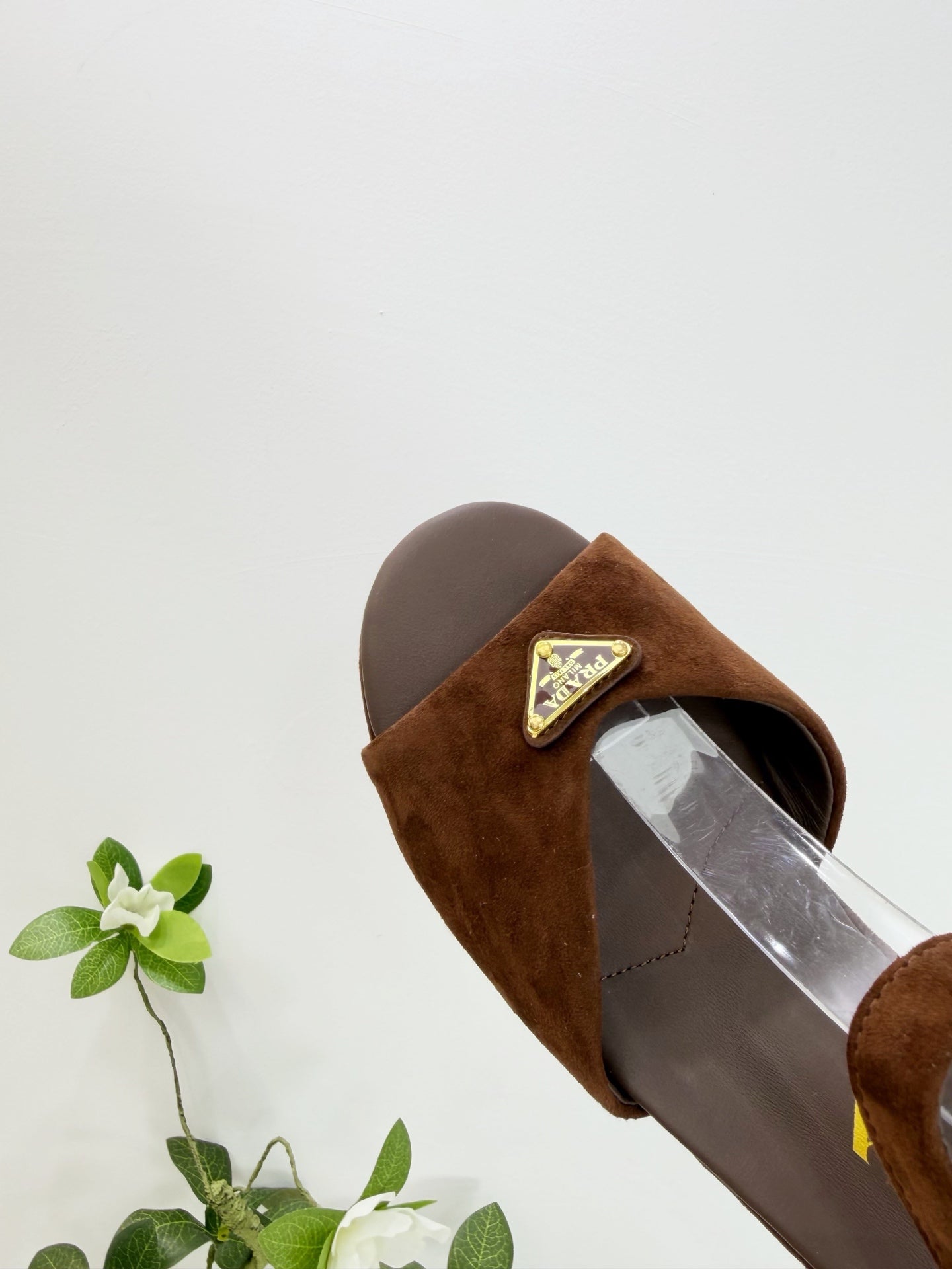 PRA 26SS Platform Sandals 75 Dark Brown Suede Sheepskin 592389
