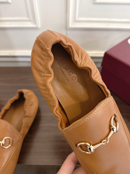 GG 26SS Loafers Camel Brown Calfskin 645950