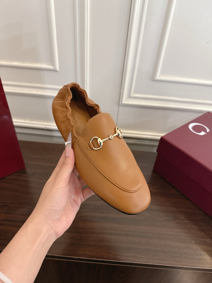 GG 26SS Loafers Camel Brown Calfskin 645950