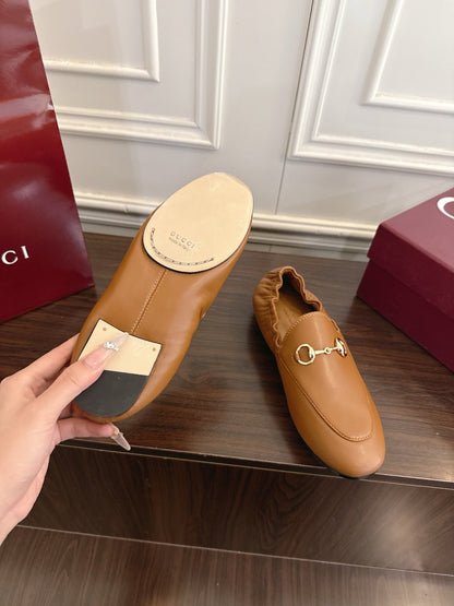 GG 26SS Loafers Camel Brown Calfskin 645950