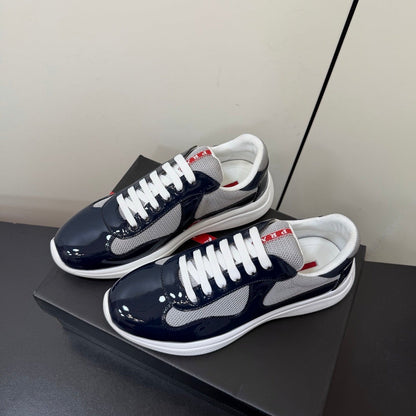 PRA 26S Casual Sneakers Gray Dark Blue Patent Leather 618929