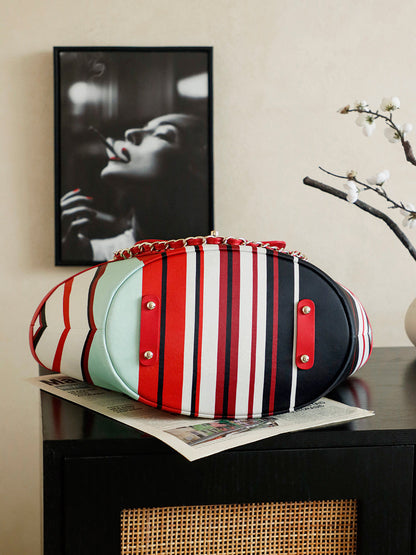 Chanel 2026 Bag 54cm Red Mix Colors Canvas Leather