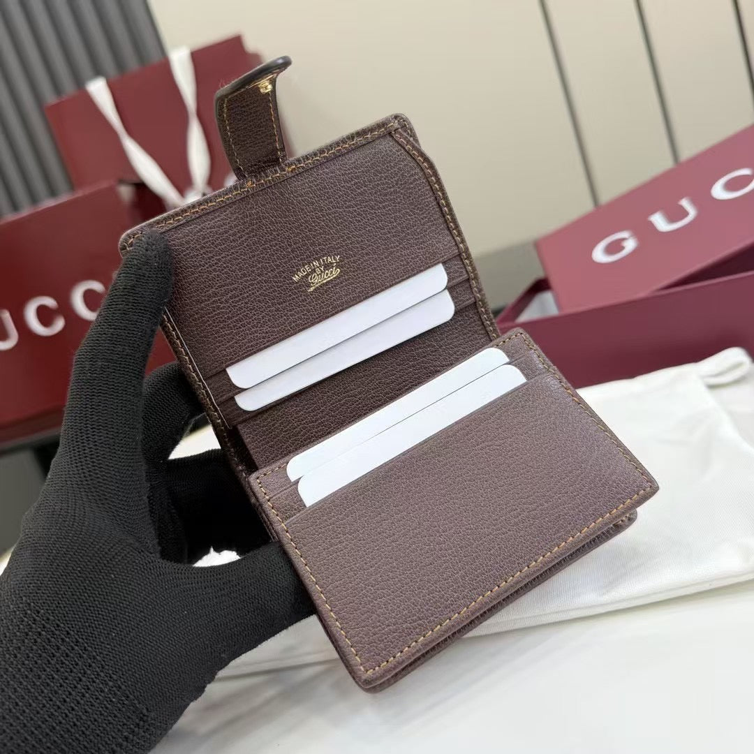 Gucci 2026 Jackie Wallet 11cm Brown Canvas Leather