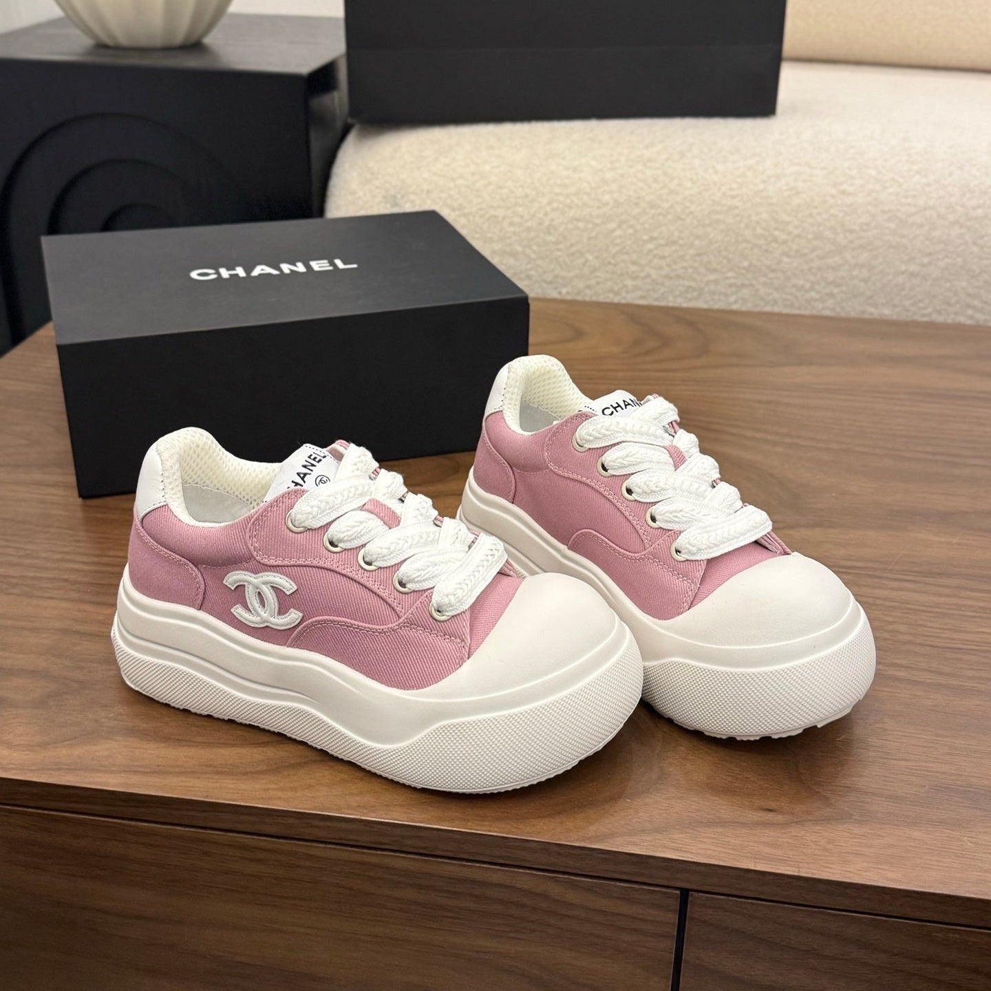 CC 26s Casual Sneaker Pink White Canvas Leather 183595
