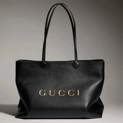 Gucci 2026 NY Large Tote Bag 42cm Black Canvas Leather