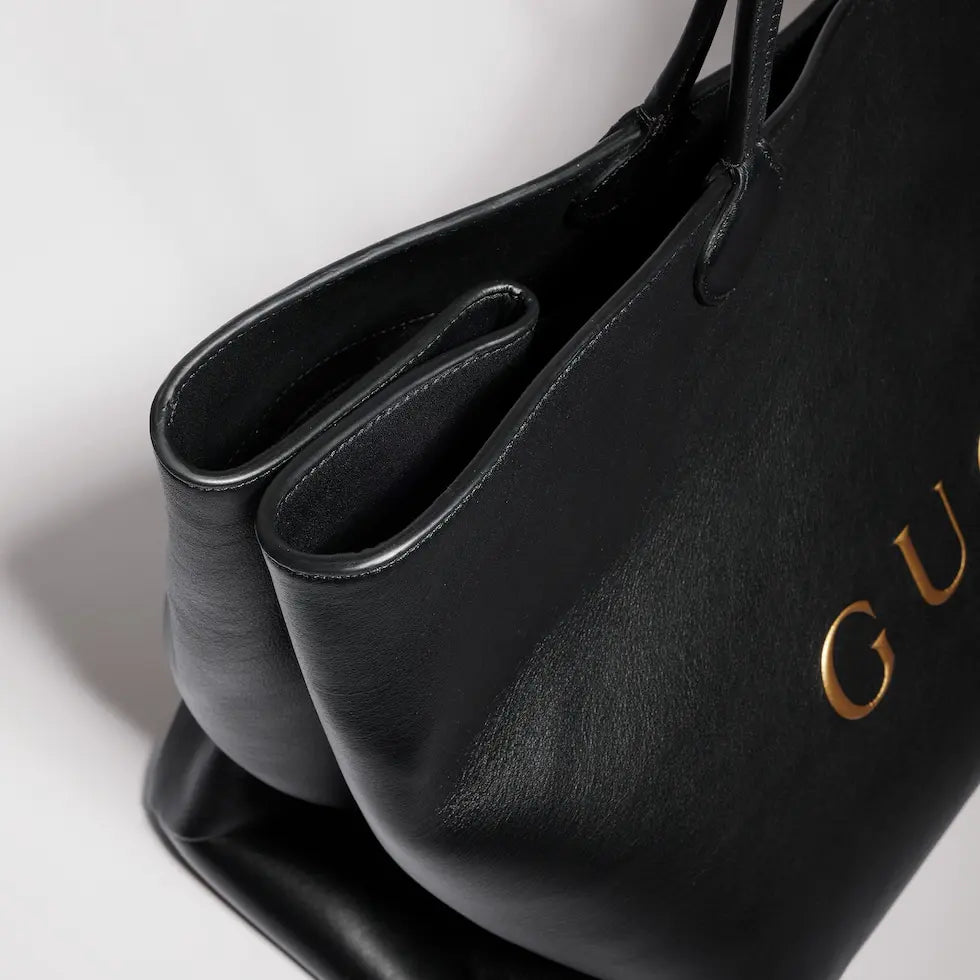 Gucci 2026 NY Large Tote Bag 42cm Black Canvas Leather
