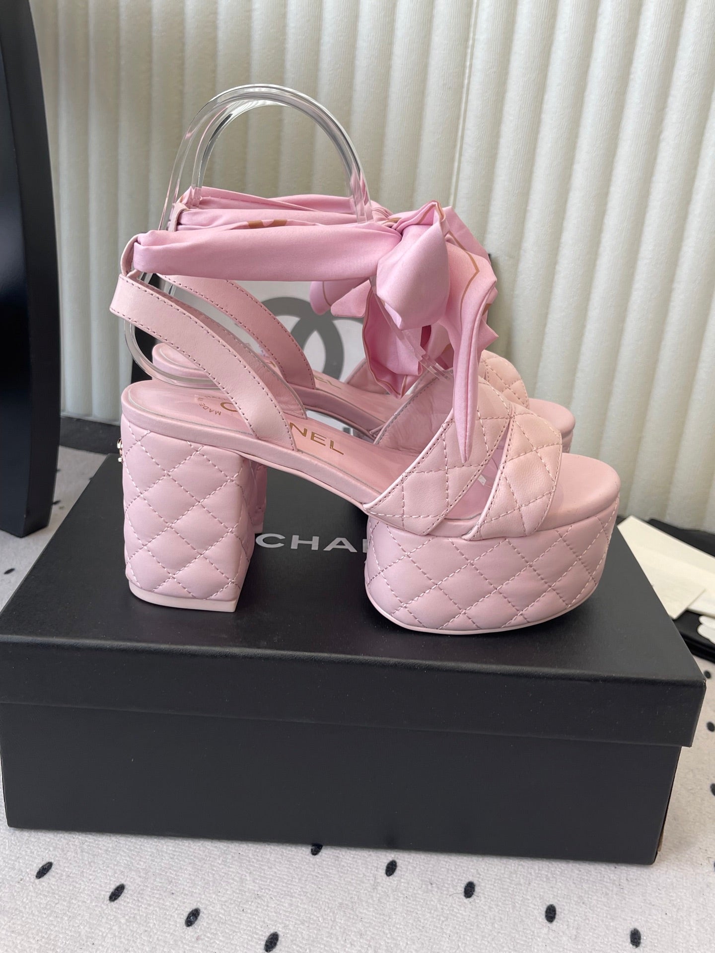 CC 26s Platform Sandals 75 Pink Sheepskin 650086