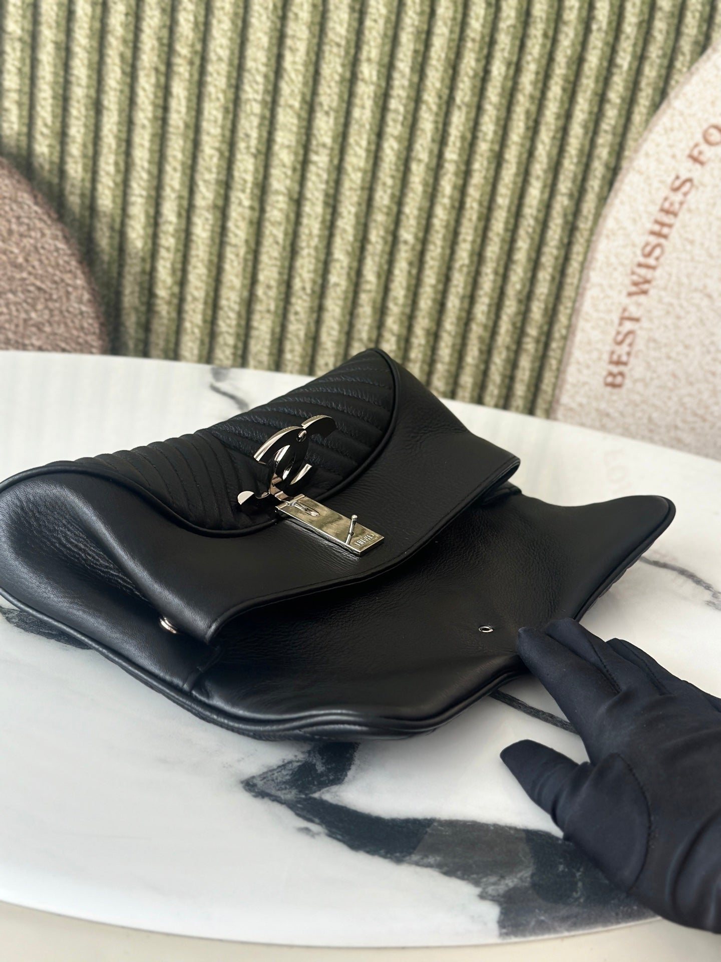 Chanel 2026 Clutch 30cm Black Lambskin