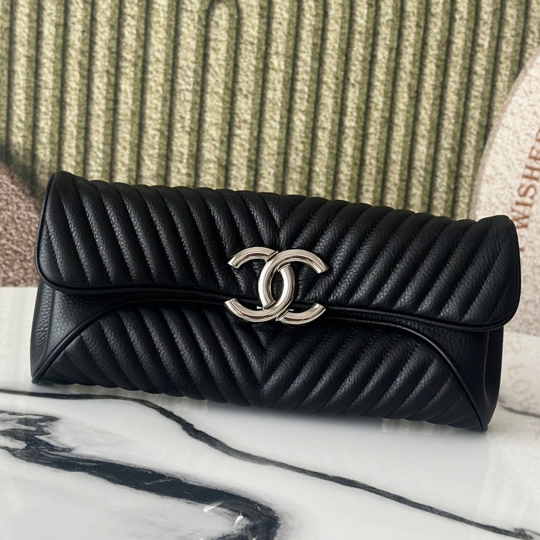Chanel 2026 Clutch 30cm Black Lambskin